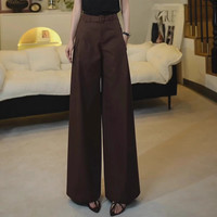 拉夏贝尔 女士西装阔腿裤 高端气质时尚宽松休闲裤