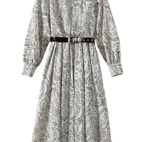 她池 2025秋冬新女士通勤气质V领中长裙