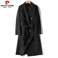 皮尔卡丹(pierre cardin)M家经典101801驼色双面羊绒大衣女2025新中长款羊毛毛呢外套