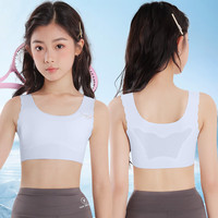 小猪班纳 女童内衣发育期小学生女孩一阶段大童少女隐形文胸12岁儿童小背心 蓝色【A款