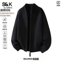 班尼路 男士毛衣慵懒高级感2025新款秋冬季开衫宽松简约立领针织衫