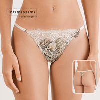 Intimissimi 意舒漫 女士蛇纹蕾丝花边丁字裤 SPD2581