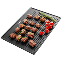 FIREPLUS铸铁烤板 铸铁煎盘 烤肉盘不粘锅牛扒羊排煎盘烤肉锅铁板烧煎烤盘 铸铁加厚烤盘