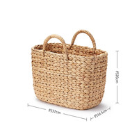 無印良品 MUJI 水葫芦 篮 织篮 收纳篮 置物篮 椭圆形 大(附提手)