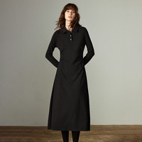 初语 连衣裙 中长款收褶收腰 POLO裙