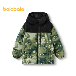 巴拉巴拉 儿童羽绒服 黑绿色调00394 160 144g