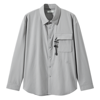 GXG 【防晒】GXG男装 弹力面料长袖衬衫通勤休闲衬衣上装 25夏季