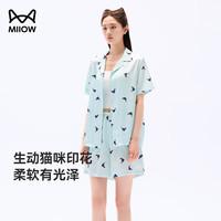 猫人（MiiOW）【戚薇同款】2025新款家居服女士睡衣女春夏水光丝喵星球轻薄透气
