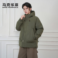马克华菲25冬男棉服外套大口袋工装棉服上衣 绿色 5XL