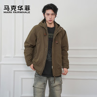马克华菲25冬男棉服外套大口袋工装棉服上衣 咖色 4XL