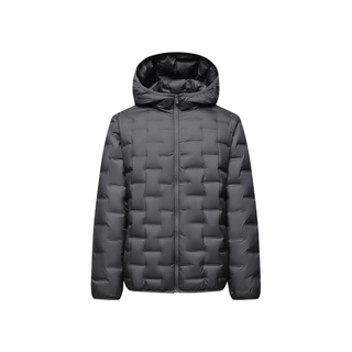 雪中飞 轻薄款羽绒服男 极地灰 连帽 2XL 90%白鸭绒短款外套