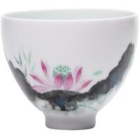 三勤堂微瑕粉彩品茗主人杯茶具景德镇手绘功夫茶杯手工斗彩单杯子