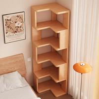 抖音 实木家居 落地转角书架 客厅收纳架 简易拐角书柜