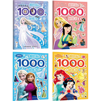 超好玩的1000个贴纸书 女孩版 (迪士尼公主1、2/冰雪奇缘1、2)(4册套装)