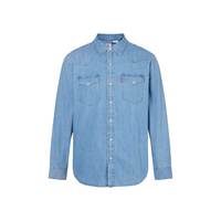 Levi's李维斯男士灰色牛仔衬衫宽松休闲时尚经典百搭 浅蓝色 L