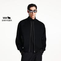 杰克琼斯 春秋略宽松版型时尚潮流百搭舒适棒球领毛呢大衣男款