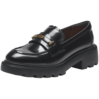 热风 2026年春季女士时尚乐福鞋 01黑色（H02W26105） 牛头层皮革 36