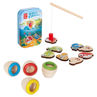 Hape儿童玩具 口袋游戏盒便携式休闲桌游变装钓鱼玩具男女儿童节 Suit00981 便携分享套