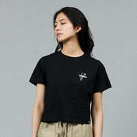 Dickies短袖T恤 女式胸前小印花短款休闲圆领短袖T恤DK013069 沥青黑 L