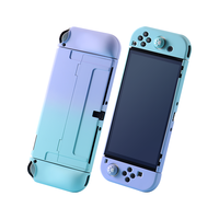 丸图 Switch OLED分体式保护壳oled游戏机保护套全包围喷油款防摔防污渍卡通手柄软壳 oled 蓝紫渐变保护壳【喷油款】膜+帽 OLED