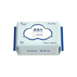 棉柔世家 婴儿棉柔巾100%纯棉干湿两用面巾一次性洗脸巾加大加厚 60抽*10包