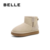 百丽(Belle)休闲舒适雪地靴女加绒保暖童鞋Y2938D94 米色 32
