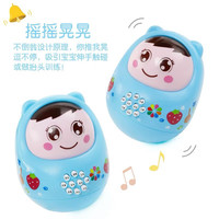 OLOEY不倒翁婴儿可啃咬大号宝宝音乐早教机儿童0一1岁玩具 电池款蓝色男孩早教不倒翁