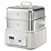 臻米 电蒸锅炖蒸煮一体多功能锅双层大容量0涂层304不锈钢材质蒸笼电煮锅