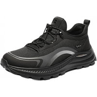 百丽 厚底增高休闲健步鞋男2026春季商场款户外运动鞋8YQ01AM6 黑色/灰色 38 (240mm)