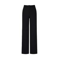MO&Co. NOIR系列意式精工金银丝条纹直筒西裤 黑色 M