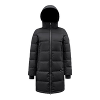 JUNYU 君羽 户外羽绒服女中长款800蓬松度白鹅绒加厚时尚保暖羽绒服F52158 黑色 M