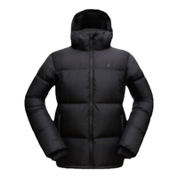 君羽户外羽绒服男加厚800蓬白鹅绒运动经典色保暖鹅绒服F52131 黑色-黑色 M【白鹅绒234克】