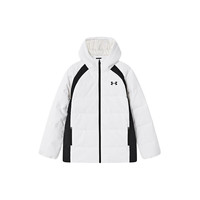 安德玛 童装25冬新款儿童羽绒服休闲短款运动男童鸭绒面包服外套 白色 130