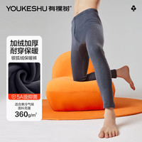 有棵树 YOUKESHU男士保暖内衣男秋冬加绒加厚弹力复合银狐绒保暖单裤打底裤秋裤 麻灰 3XL (170-190斤)