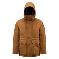 君羽户外羽绒服男中长款800蓬白鹅绒连帽加厚防水鹅绒服G52177 焦糖色 XL【白鹅绒212克】 XL（150-175斤）