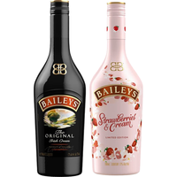 百利甜酒 百利（Baileys）甜酒力娇酒粉色酒组合装 爱尔兰进口 原味700ml+草莓味700ml
