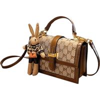 爱情海包包女包斜挎单肩包女手提包休闲时尚设计轻奢通勤小方包 品牌百搭高级感实用 【咖啡色】洋气简约女生ck风