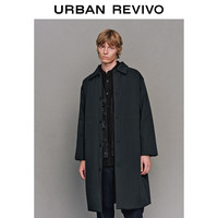 UR2025冬季男装流光风简约翻领排扣长款棉服UMM150023 藏青 S