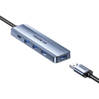 SAMZHE 山泽 HUB11 USB3.0集线器 一分四 0.3m 灰色
