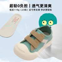 TOPSTAR儿童帆布鞋开口笑软底鞋男童春季大头魔术贴女童板鞋