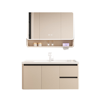 KOFEHLR智能浴室柜卫生间浴室奶油风陶瓷一体盆蜂窝铝浴室柜洗漱台洗手盆