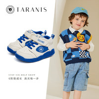 泰兰尼斯学步鞋男宝宝秋冬季女童鞋运动鞋婴儿鞋防滑软底面包鞋 白/蓝 秋季超纤 18 适合脚长11.5cm