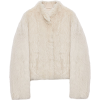 付智恩 治愈爱神 松弛感基础休闲立领短款托斯卡纳直毛皮毛一体冬 白色 S