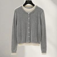 SPECIAL 含绵羊毛假两件秋冬女士时尚设计感针织衫