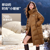 保暖服饰、88VIP：雪中飞 90%绒 连帽长款大廓形羽绒服 X40140828-1