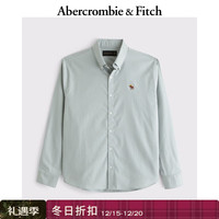 Abercrombie & Fitch 男装25春季经典小麋鹿复古通勤牛津长袖衬衫KI125-5083 灰绿色 2XL (185/124A)