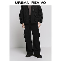 UR UR2025 男休闲工装风口袋松紧腰抽绳阔腿裤 UUV650027