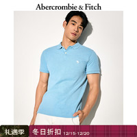 Abercrombie & Fitch 男装25夏季通勤POLO衫短袖T恤KI124-5182 天蓝色 L (180/108A)
