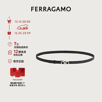 Salvatore Ferragamo GANCINI系列 女士牛皮板扣腰带 675180 黑色 85