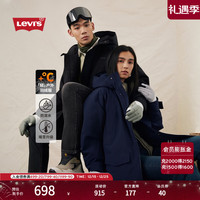 Levi's 25年秋冬同款通勤轻户外中长款连帽羽绒服 黑色 M